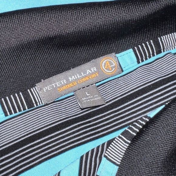 Peter Millar Summer Comfort Blue/Black Stripe Polo Shirt
Size Large - Picture 5 of 6